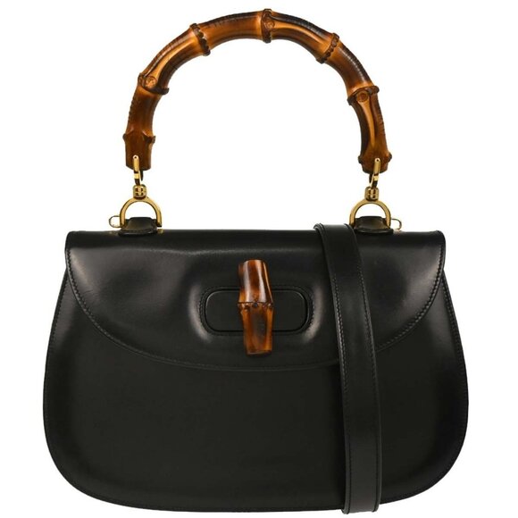 Gucci Black Bamboo 2way Handbag 000.01.0633 165685 - Picture 1 of 10